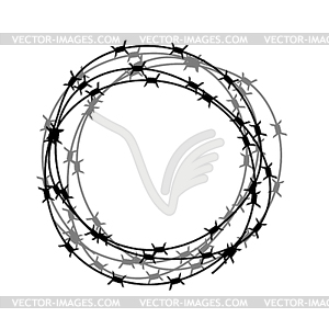 Barbed Wire Circle Backgground. Stylized Prison - vector clipart