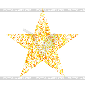 Gold Star . Yellow Starry Pattern - vector image