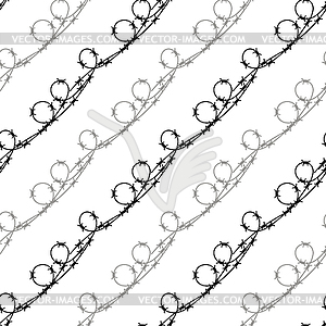 Barbed Wire Fence Seamless Pattern. Stylized - vector clipart