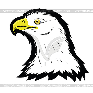 Stylized White American North Bald Eagle Head Tatto - vector clip art