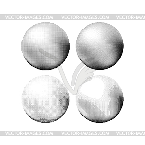 Halftone Pattern. Set of Dots. Dotted Balls. Overla - vector image