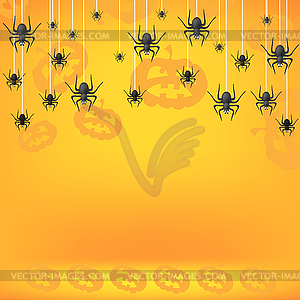 Halloween Decoration Pattern with Pumpkin and Spide - vector EPS clipart