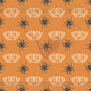 Halloween Decoration Seamless Pattern with Natural - vector image