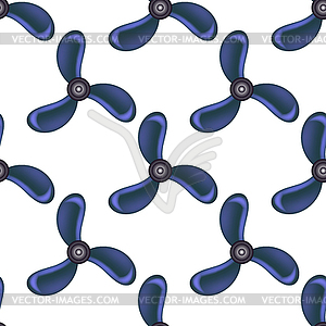 Blue Propeller Icon Seamless Pattern - vector clip art