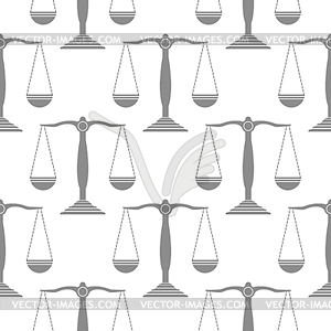 Grey Weighind Scales Icon Seamless Pattern - royalty-free vector clipart