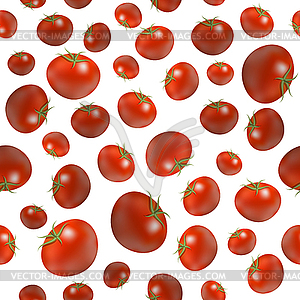 Red Ripe Tomato Seamless Pattern . Vegetable Organi - vector clipart