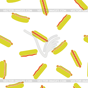 Street Fast Food Seamless Pattern. Fresh Hot Dog. - vector clipart