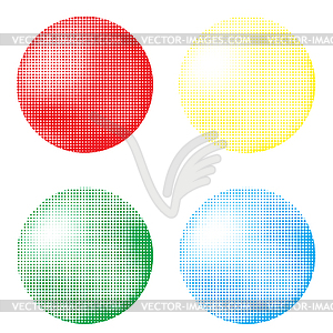 Set of Colored Balls. Halftone Pattern. Set of Dots - vector image