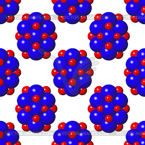 Абстрактный дизайн молекул. Синие Красные Шары Seamles - клипарт в формате EPS