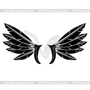 Angel or Phoenix Wings. Winged Logo Design. Part - vector clipart