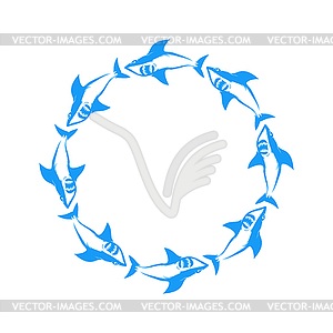 Blue Shark Logo . Fish Animal Icon - vector EPS clipart