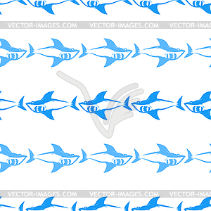 Shark . Fish Seamless Pattern - vector image