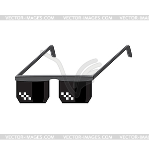 Isometric Pixel Glasses Icon . Black Plastic - vector clipart