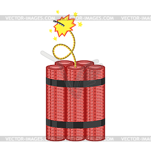 Бомба Иконка. Детонат Динамит Концепция. TNT Red Stick - клипарт в формате EPS