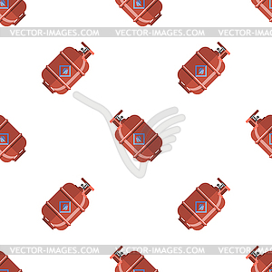 Red Gas Tank Seamless Pattern . Metallic Cylynder - vector clipart