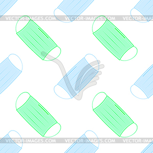 Face Medical Mask Seamless Pattern - vector EPS clipart