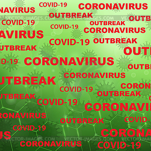 Stop Pandemic Novel Coronavirus Icon on Green Blure - vector image