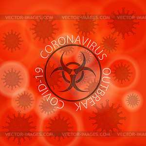 Stop Pandemic Novel Coronavirus Sign and Biohazard - vector image