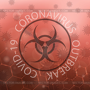 Stop Pandemic Novel Coronavirus Sign and Biohazard - vector image