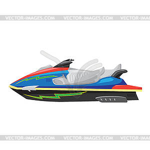 Single one line drawing motor boat or small boat with outboard motor. Sea  or river ship, flat icon. Sea and river vehicles. Water transport.  Continuous line draw design graphic vector illustration 23470107