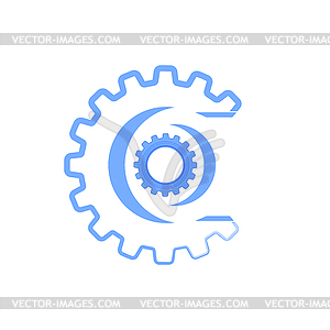 Gear Wheels Icon. Machinery Logo. Mechanism Cog - vector clipart / vector image