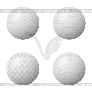 Set of Golf Balls - vector clip art