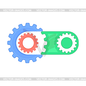 Techno Background with Gear Wheels Icon. Machinery - vector image