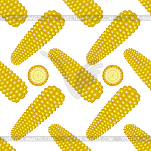 Organic Yellow Fresh Corn Pattern. Natural Gold - vector image