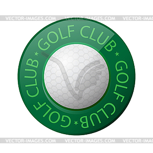 Golf Ball Icon and Golf Club text - vector clipart