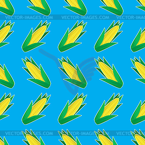 Organic Yellow Fresh Corn Pattern. Natural Gold - royalty-free vector clipart