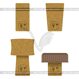 Set of Different Wine and Champagne Traditional Cor - vector clipart