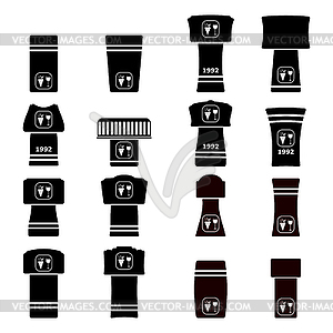 Set of Different Wine and Champagne Traditional Cor - vector image