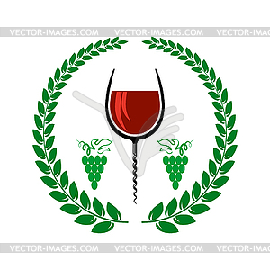 Retro Wood Corkscrew Icon for Opening Wine Bottle - vector image