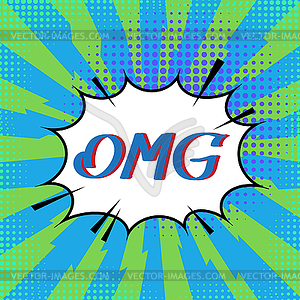 OMG Lettering. Comics Book Background. Colorful - vector image