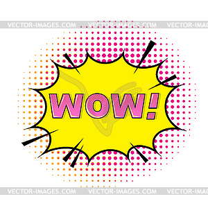 WOW Lettering. Comics Book Background. Colorful - vector clipart