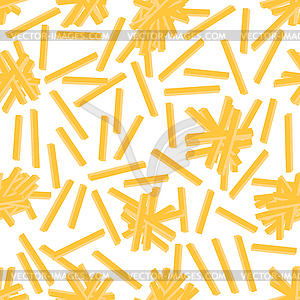 French Fries. Fry Potato Chips Seamless Pattern. - vector image