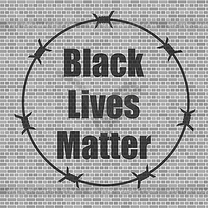 Баннер Black Lives Matter с колючей проволокой для - клипарт в векторном виде