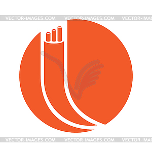 Логотип коаксиального цифрового красного кабеля - стоковое векторное изображение