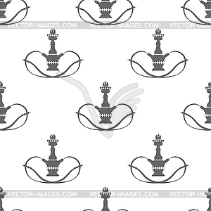 Arabic Hookah Silhouette Seamless Pattern - vector clipart