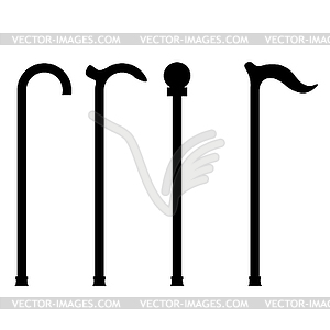 Walking Stick Icon Set - vector image