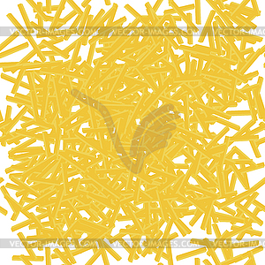 Yellow French Fries Pattern. Fry Potato Chips. - color vector clipart