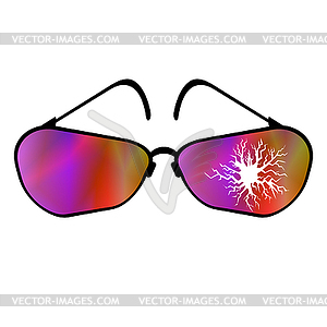 Broken Sunglass Icon Backgound - vector clipart