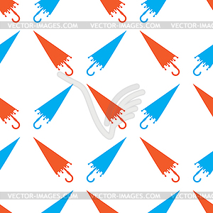 Male Closed Red and Blue Umbrella Icon Set. - vector image