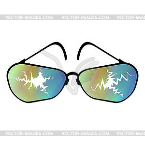 Broken Sunglass Icon Backgound - vector image