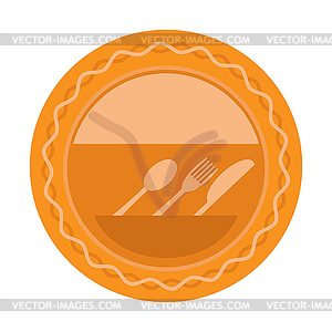 Food Icon for Cafe. Fork Spoon Knife Logo Design - vector clipart