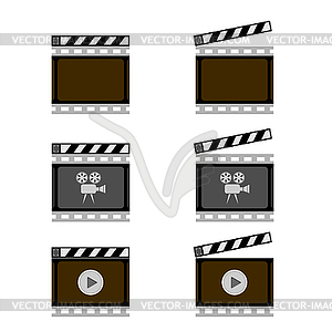 Set of Movie Icon with Slapstick - vector clipart