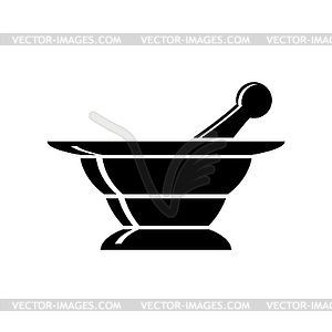 Mortar Icon Silhouette - royalty-free vector image
