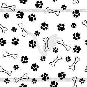 Собака ноги печати бесшовные модели. Текстура лапы животных - изображение в векторе / векторный клипарт