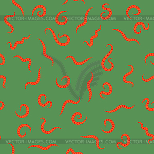 Animal Earth Red Worms for Fishing Seamless - vector image