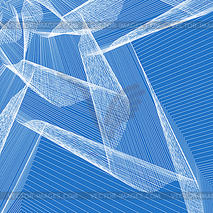 Abstract White Line Pattern on Blue Background - vector image